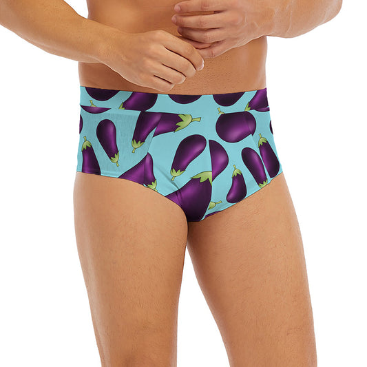 Purple Eggplant Pattern Print Men's Briefs