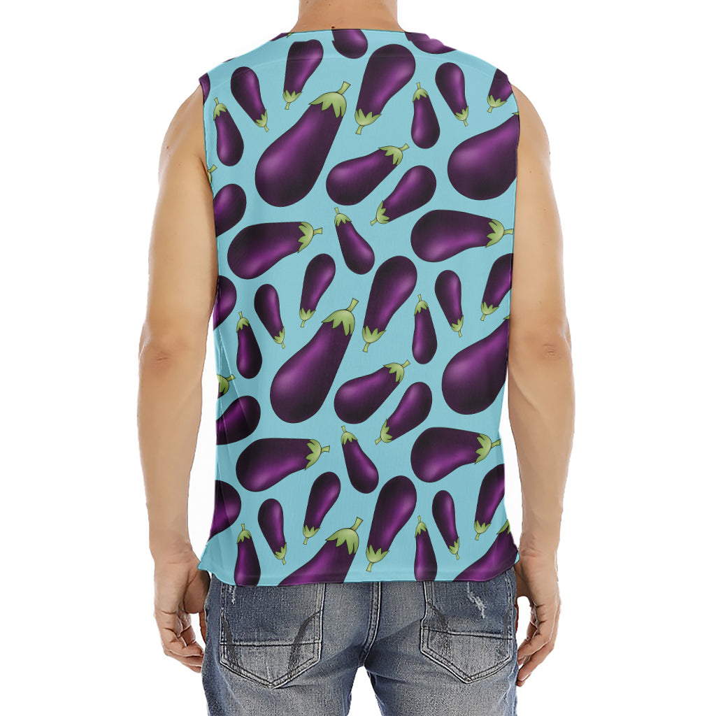 Purple Eggplant Pattern Print Men's Fitness Tank Top