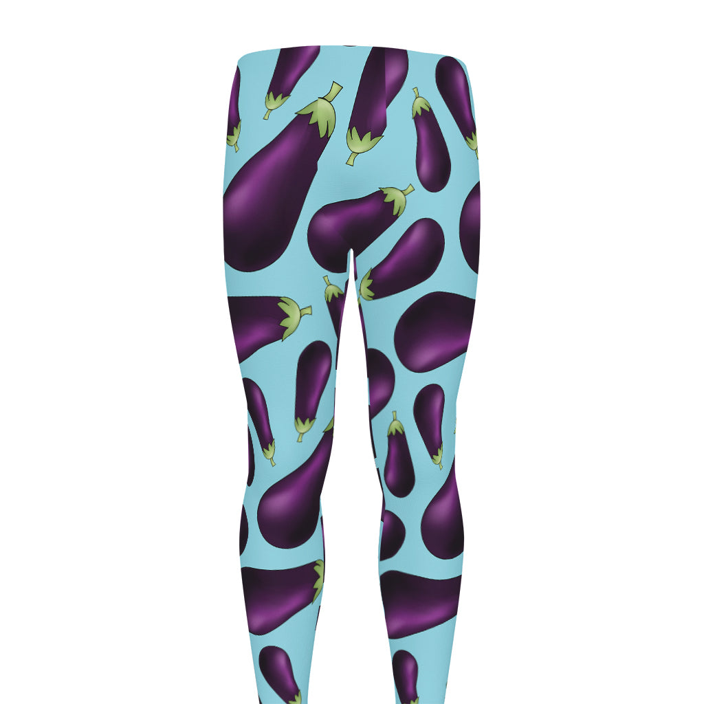 Purple Eggplant Pattern Print Men's leggings