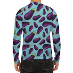 Purple Eggplant Pattern Print Men's Long Sleeve Rash Guard