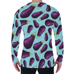 Purple Eggplant Pattern Print Men's Long Sleeve T-Shirt