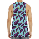 Purple Eggplant Pattern Print Men's Muscle Tank Top