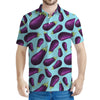 Purple Eggplant Pattern Print Men's Polo Shirt