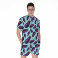 Purple Eggplant Pattern Print Men's Romper