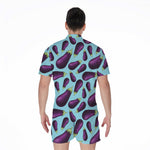 Purple Eggplant Pattern Print Men's Rompers
