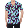 Purple Eggplant Pattern Print Men's Shirt
