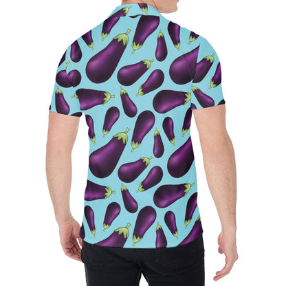 Purple Eggplant Pattern Print Men's Shirt