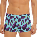 Purple Eggplant Pattern Print Men's Short Boxer Briefs