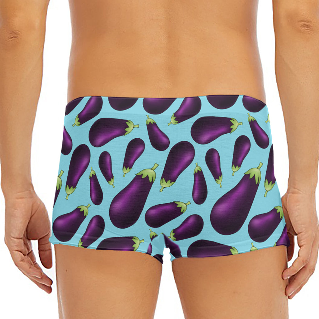 Purple Eggplant Pattern Print Men's Short Boxer Briefs
