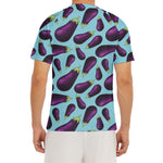 Purple Eggplant Pattern Print Men's Short Sleeve Rash Guard