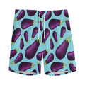 Purple Eggplant Pattern Print Men's Athletic Shorts