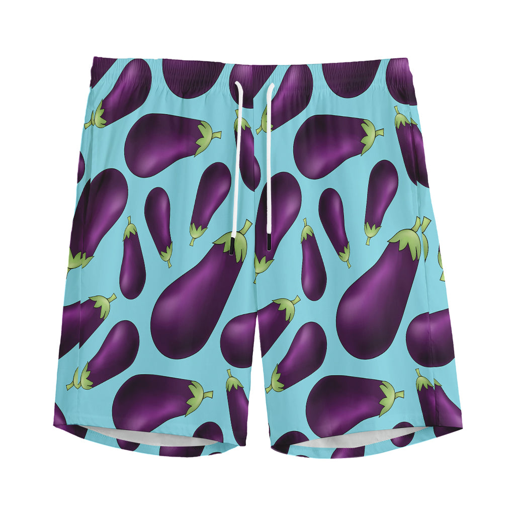 Purple Eggplant Pattern Print Men's Sports Shorts