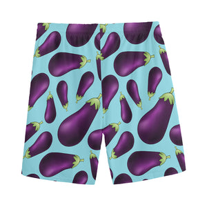 Purple Eggplant Pattern Print Men's Sports Shorts