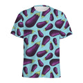 Purple Eggplant Pattern Print Men's Athletic T-Shirt