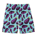 Purple Eggplant Pattern Print Men's Swim Trunks