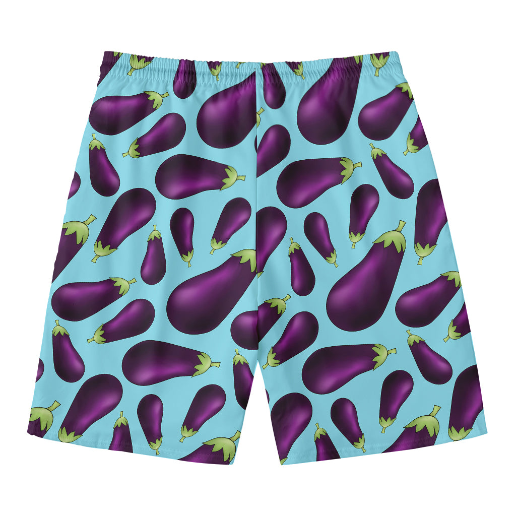 Purple Eggplant Pattern Print Men's Swim Trunks