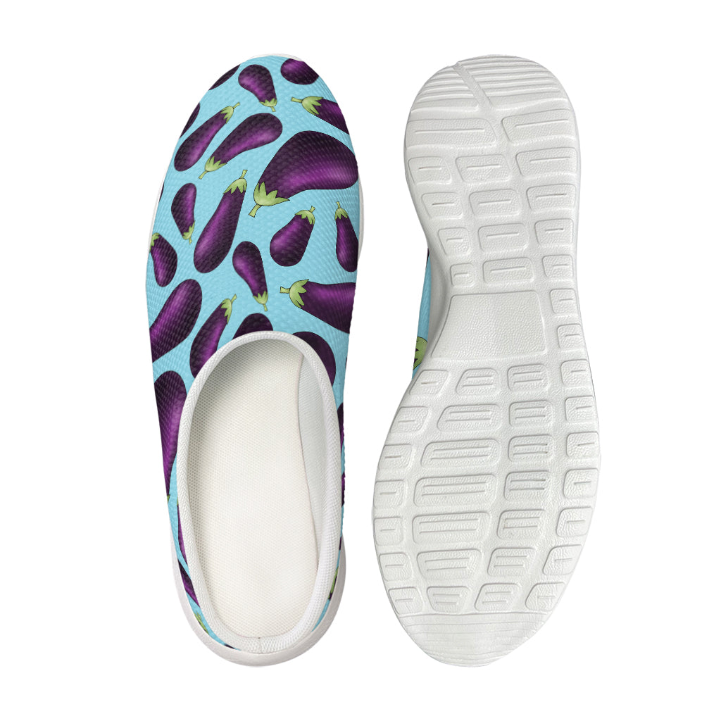 Purple Eggplant Pattern Print Mesh Casual Shoes