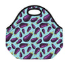 Purple Eggplant Pattern Print Neoprene Lunch Bag