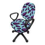Purple Eggplant Pattern Print Office Chair Cover