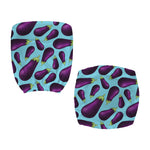 Purple Eggplant Pattern Print Office Chair Cover