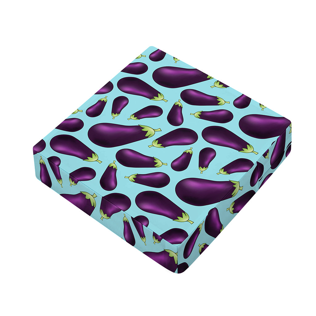 Purple Eggplant Pattern Print Outdoor Seat Cushion Cover