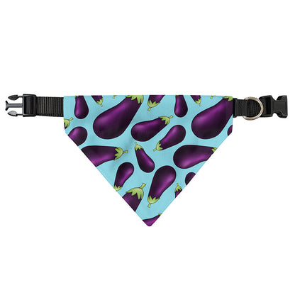 Purple Eggplant Pattern Print Over The Collar Dog Bandana