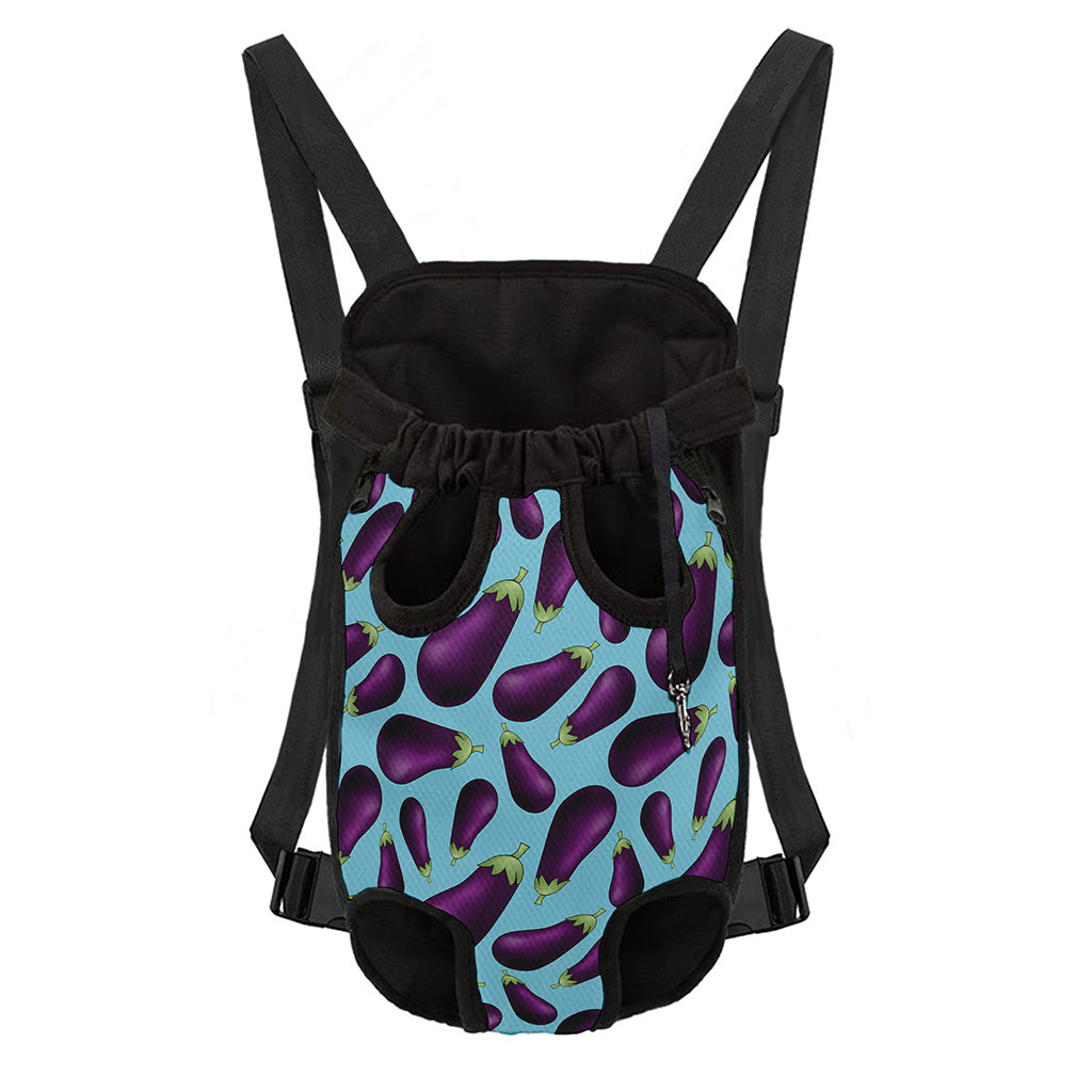 Purple Eggplant Pattern Print Pet Carrier Backpack