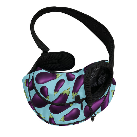 Purple Eggplant Pattern Print Pet Sling Carrier