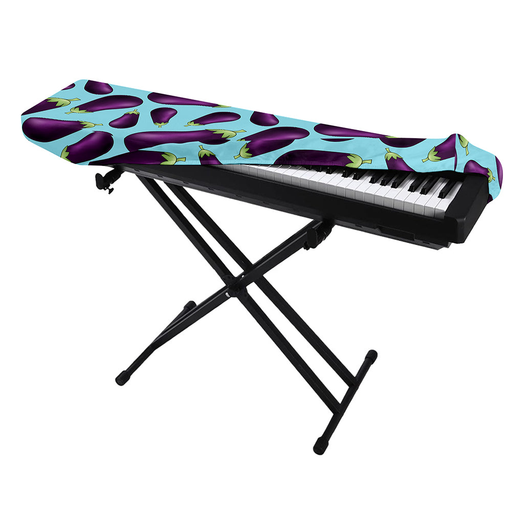Purple Eggplant Pattern Print Piano Keyboard Cover