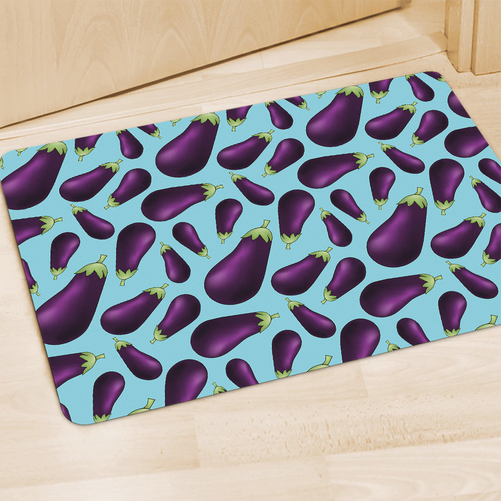 Purple Eggplant Pattern Print Polyester Doormat