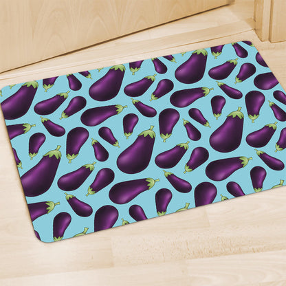 Purple Eggplant Pattern Print Polyester Doormat