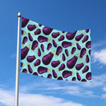 Purple Eggplant Pattern Print Polyester Flag