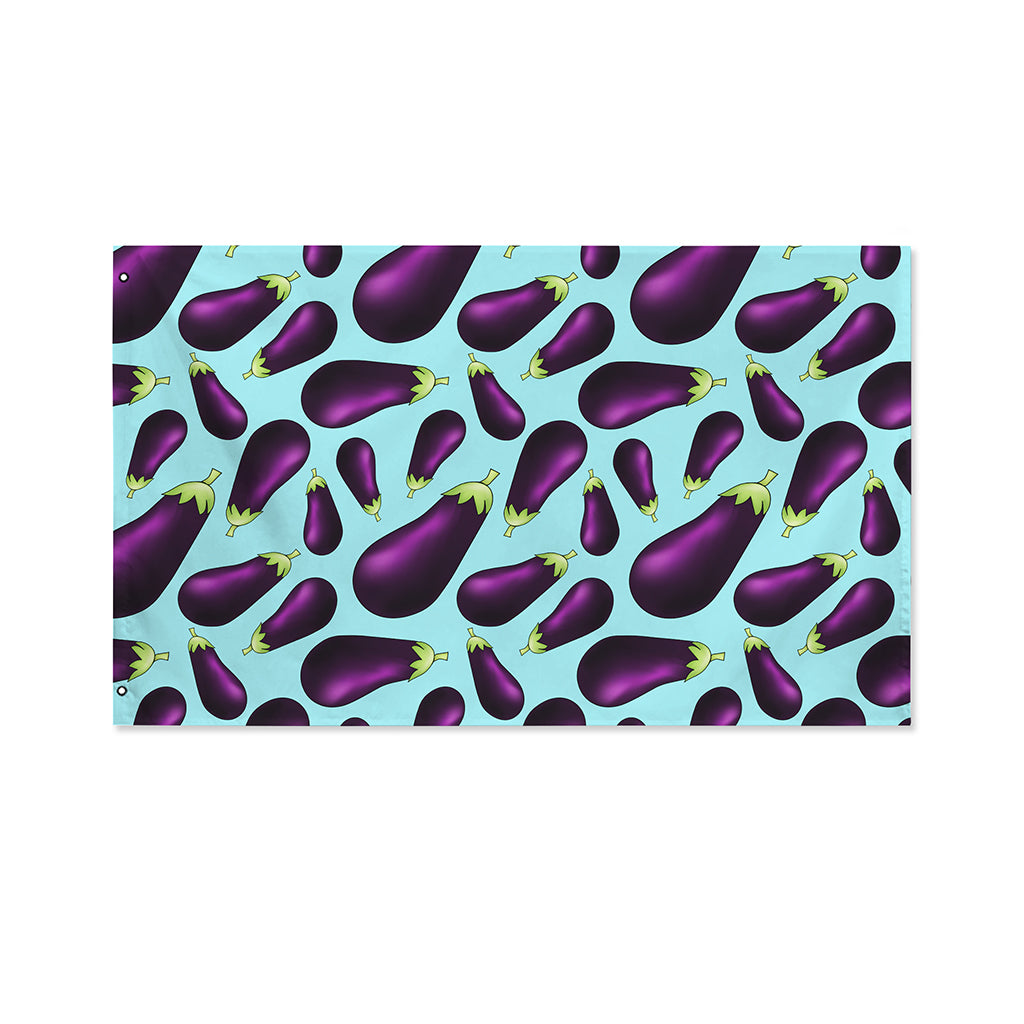 Purple Eggplant Pattern Print Polyester Flag