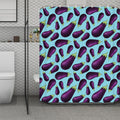 Purple Eggplant Pattern Print Polyester Shower Curtain