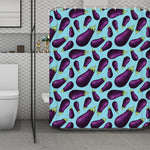 Purple Eggplant Pattern Print Polyester Shower Curtain