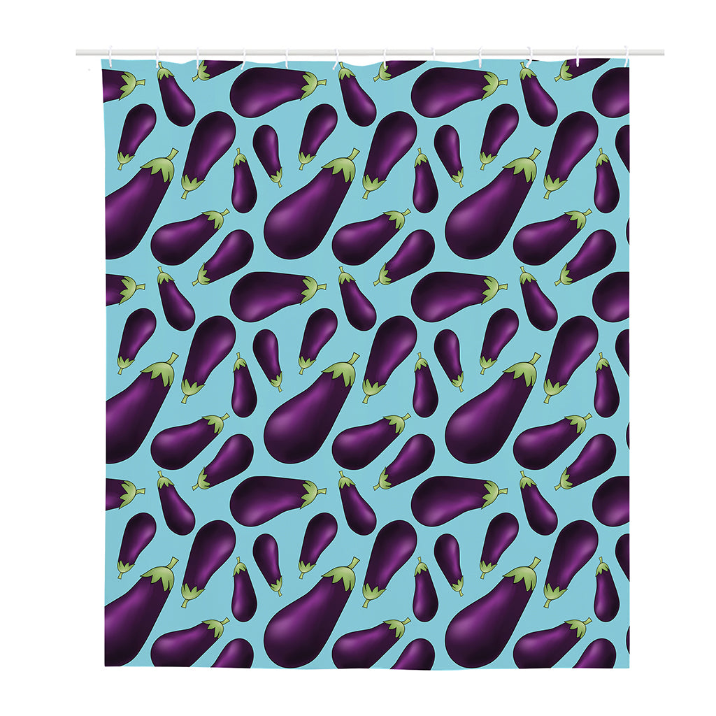 Purple Eggplant Pattern Print Polyester Shower Curtain