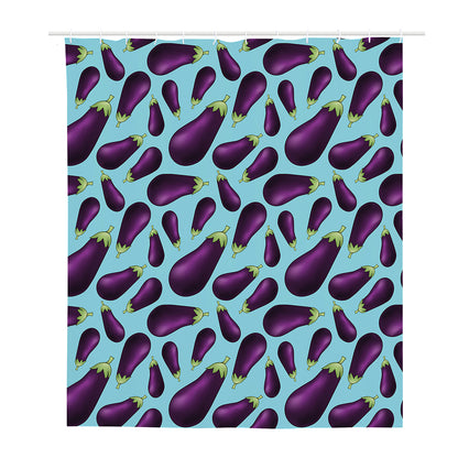 Purple Eggplant Pattern Print Polyester Shower Curtain