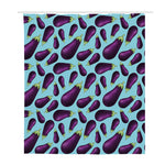 Purple Eggplant Pattern Print Polyester Shower Curtain