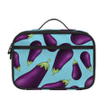 Purple Eggplant Pattern Print Portable Lunch Bag