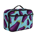 Purple Eggplant Pattern Print Portable Lunch Bag