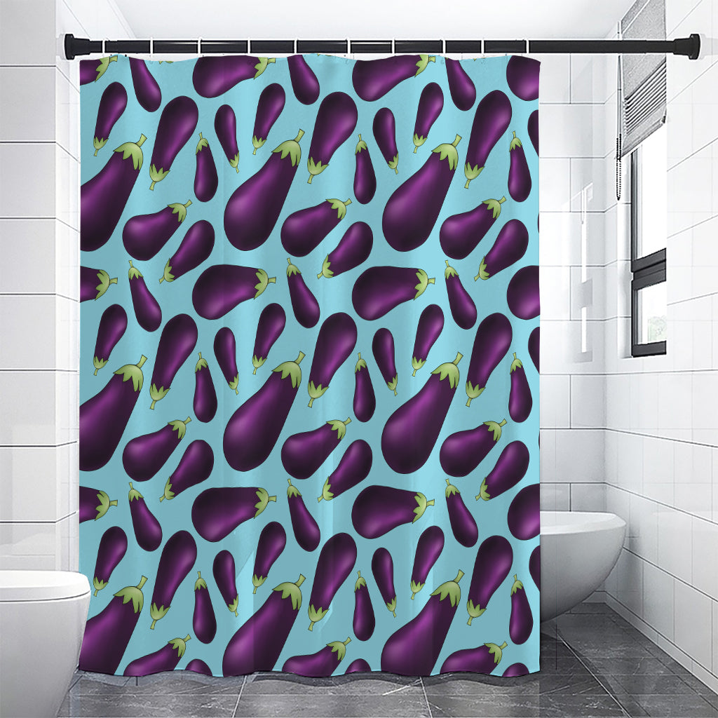 Purple Eggplant Pattern Print Premium Shower Curtain