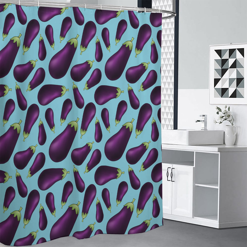 Purple Eggplant Pattern Print Premium Shower Curtain