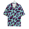 Purple Eggplant Pattern Print Rayon Hawaiian Shirt