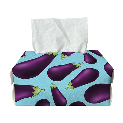 Purple Eggplant Pattern Print Rectangle Tissue Box Cover