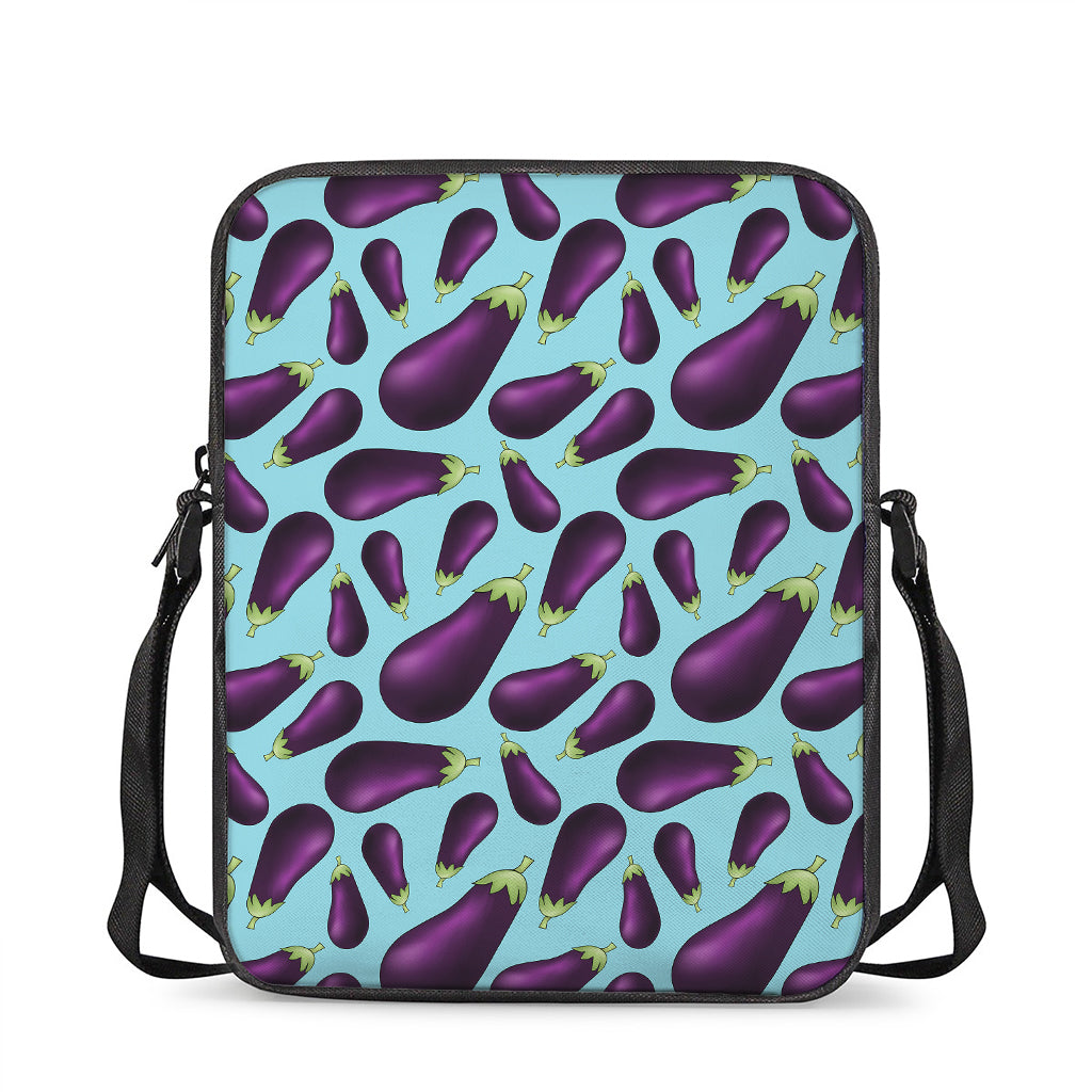 Purple Eggplant Pattern Print Rectangular Crossbody Bag