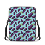 Purple Eggplant Pattern Print Rectangular Crossbody Bag