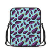 Purple Eggplant Pattern Print Rectangular Crossbody Bag