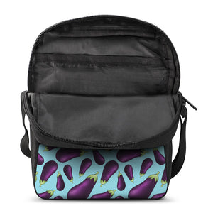 Purple Eggplant Pattern Print Rectangular Crossbody Bag