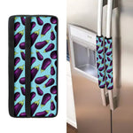 Purple Eggplant Pattern Print Refrigerator Handle Covers