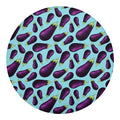 Purple Eggplant Pattern Print Round Blanket